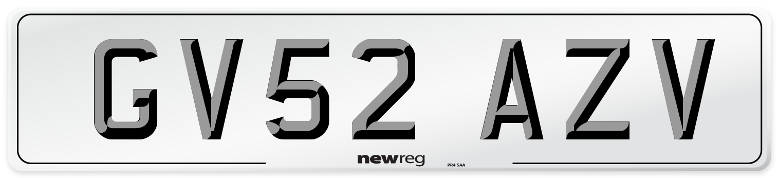 GV52 AZV Number Plate from New Reg